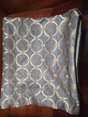 Gray and Gold Geometric Multipurpise Bag - Neutral Home Accent
